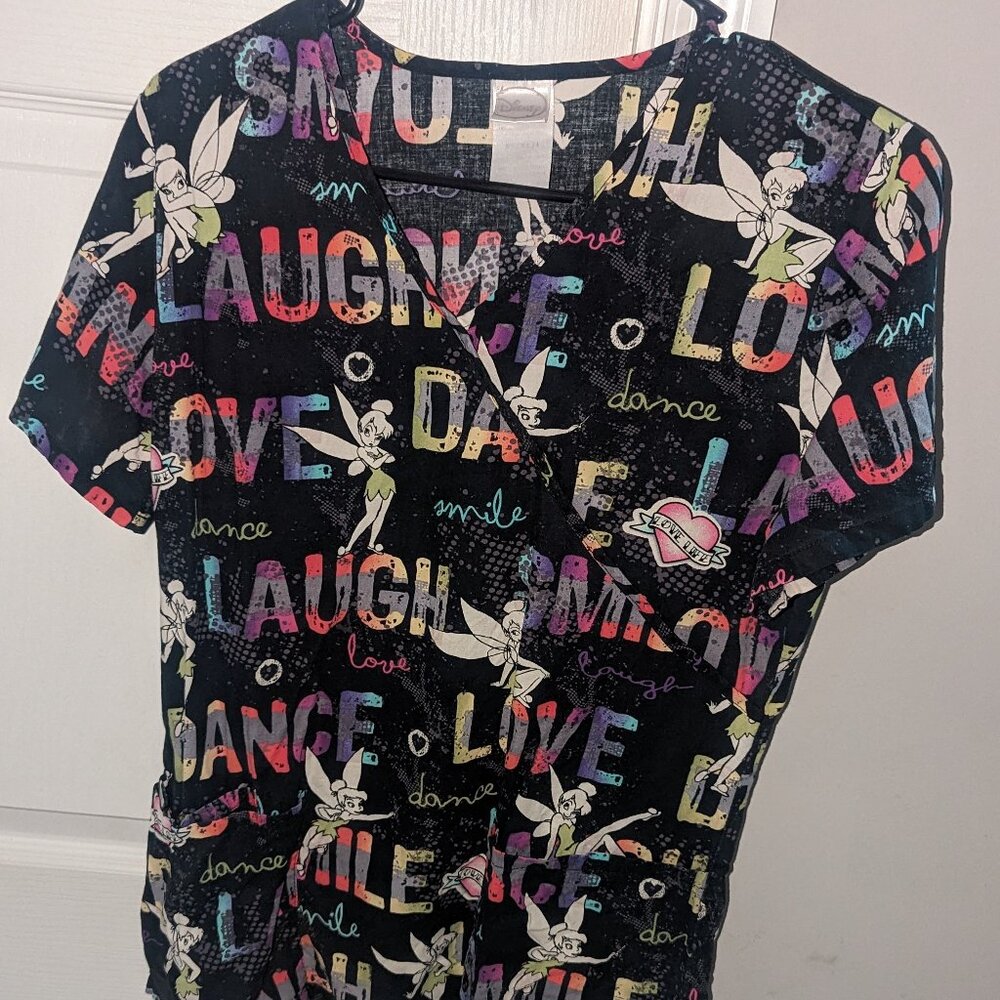 Disney Ladies size xs tinkerbell scrub top